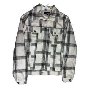 Gently Worn EILLY BAZAR Flannel Plaid Coat, Size S (BB1308)